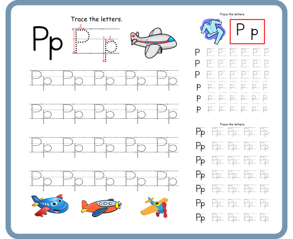 Letter P Tracing Worksheets – Free Download
