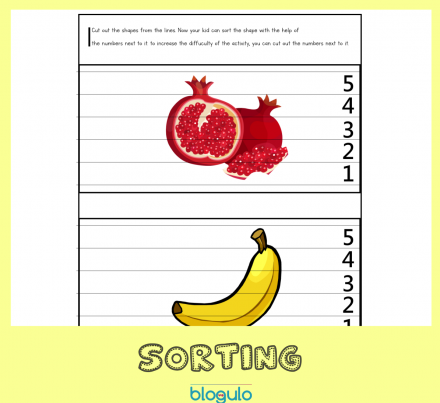 Fruits Sorting Puzzle Free Printable