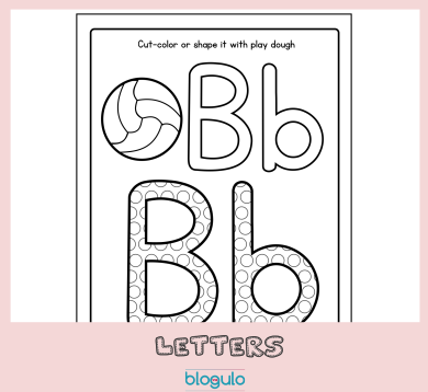 Letter "B" Coloring And Play Dough Activity - Blogulo.com